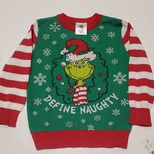 Green and Red Grinch Kids Sweater